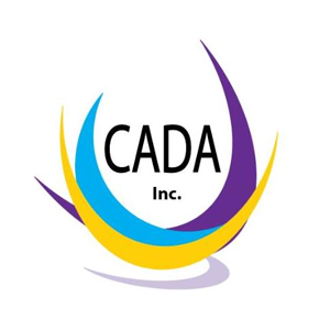 Semi-circles in blue, yellow and purple around the letters CACA Inc.