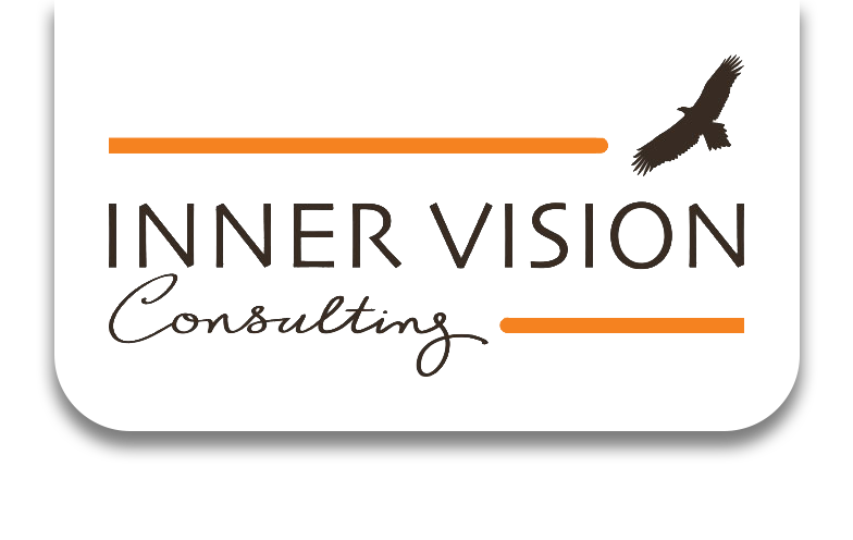 Inner Vision Consulting between two orange lines with the silhouette of a wedge tailed eagle.